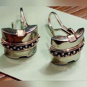 Sterling Silver and Gold Pierced Earrings